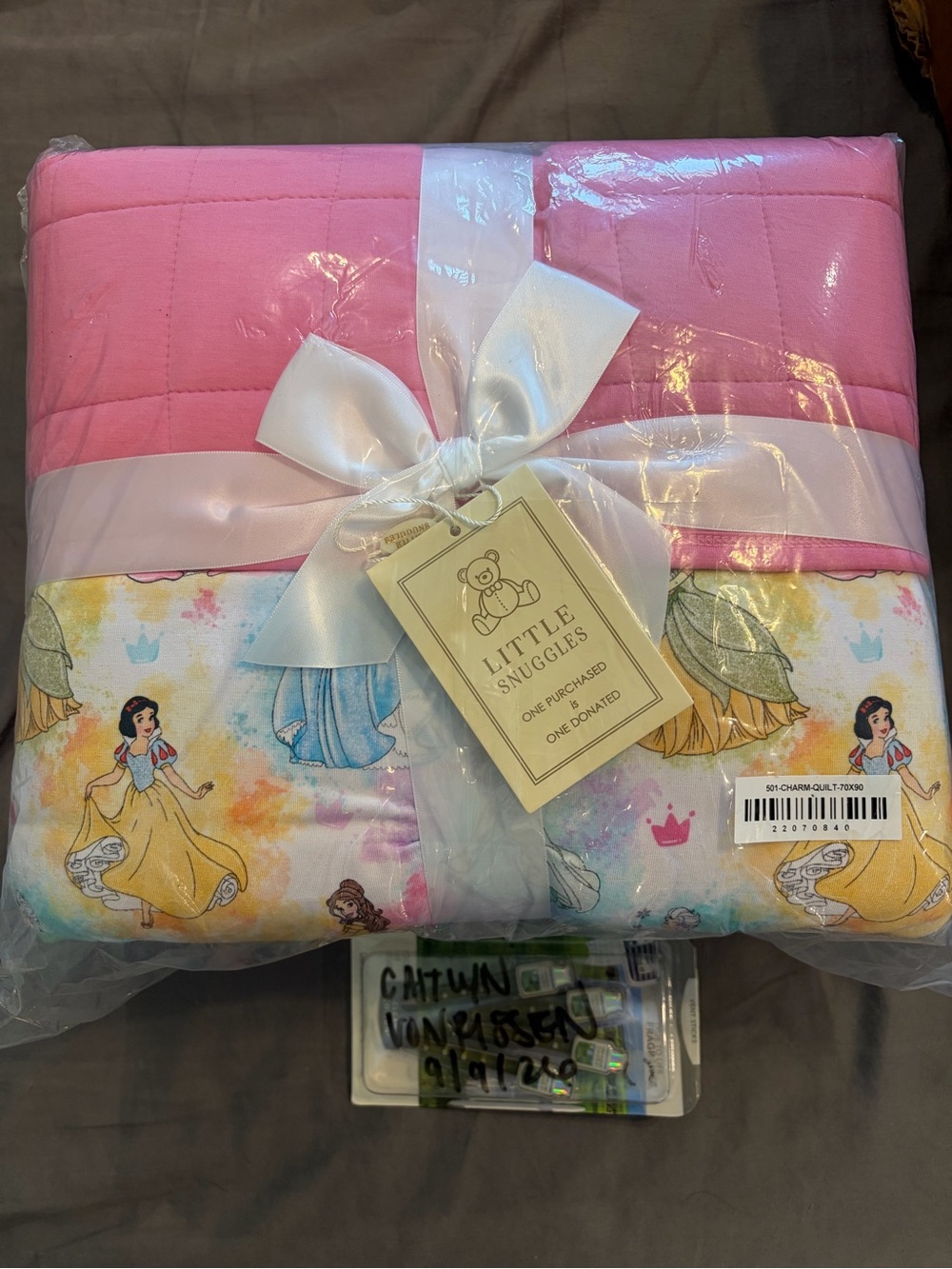 Little Snuggles Pink Princess Quilted Throw Blanket